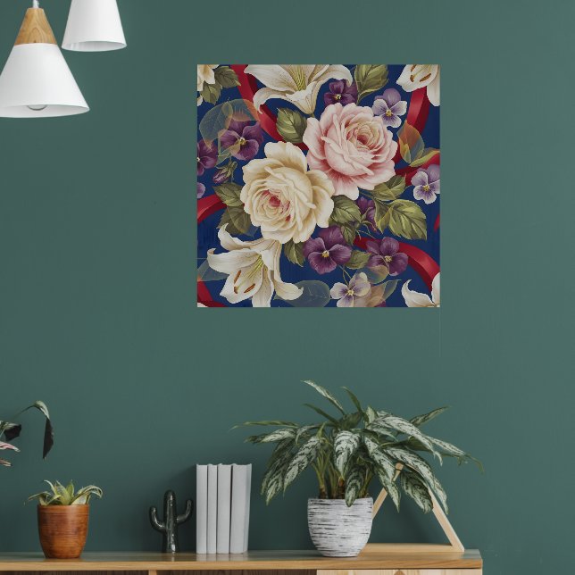 Floral Pattern Poster (Living Room 1)