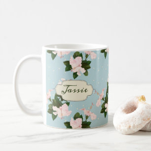Floral Pattern Print Name Mug