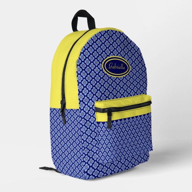 Floral pattern printed backpack (Back Corner Left)