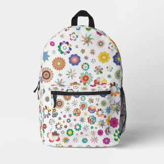 Floral Pattern Printed Backpack