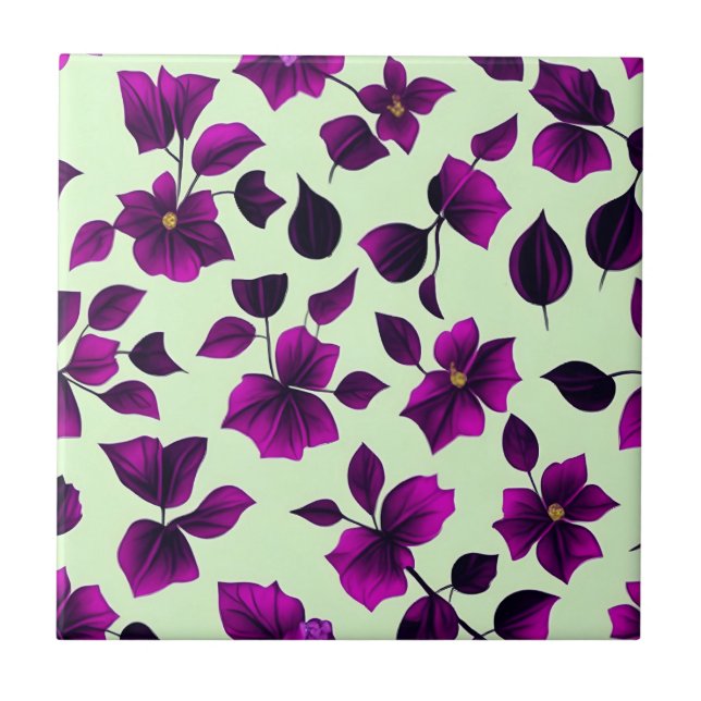 Floral Pattern  Pua Melia Flowers Ceramic Tile (Front)