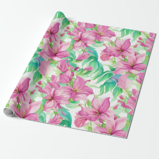 Floral Pattern Puakenikeni Flowers Wrapping Paper