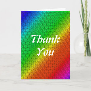 Floral Pattern Rainbow Autumn Wedding Thank You Card