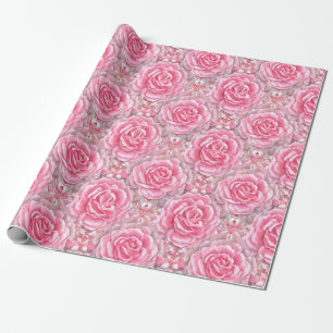 Floral Pattern Rose Flowers Wrapping Paper