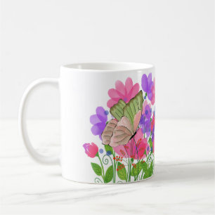 floral pattern roses coffee mug