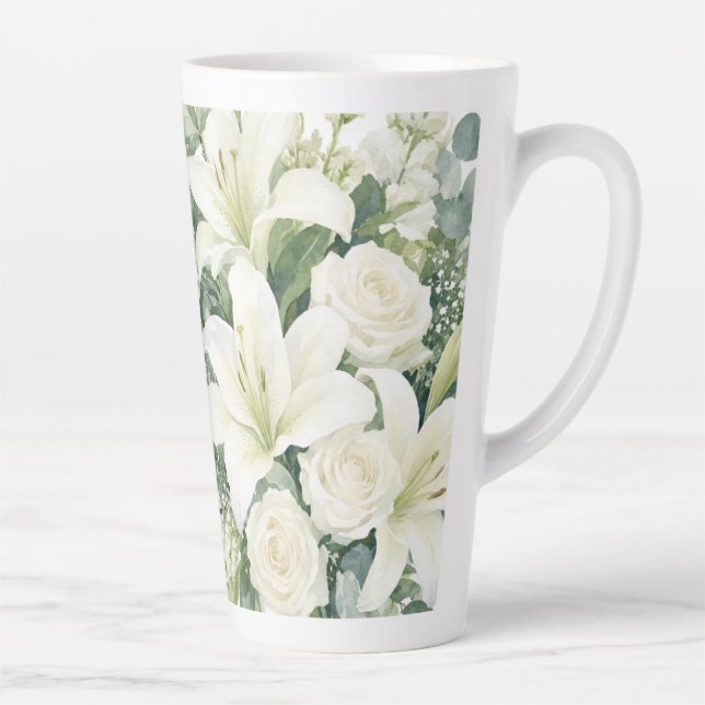 floral pattern roses latte mug (Right)
