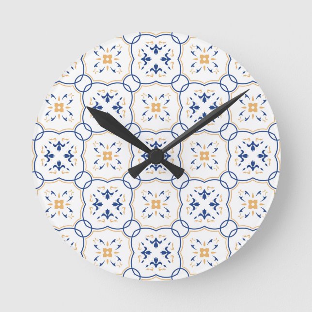 Floral Pattern Round Clock (Front)