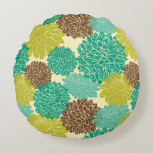 Floral Pattern Round Cushion