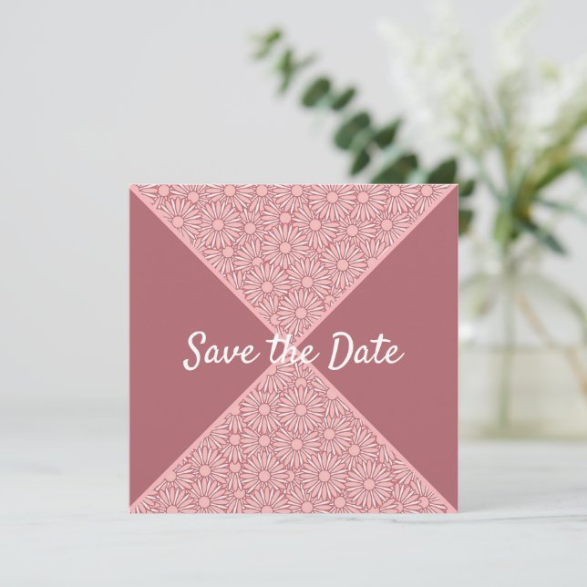 Floral Pattern Save The Date (Standing Front)
