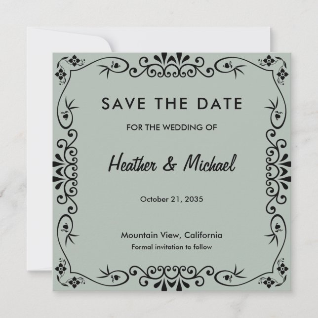 Floral Pattern Save the Date Wedding (Front)