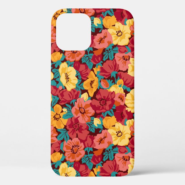 Floral pattern seamless retro. Anemones Case-Mate iPhone Case (Back)