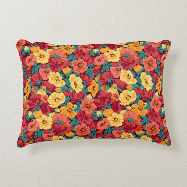 Floral pattern seamless retro. Anemones Decorative Cushion (Front)