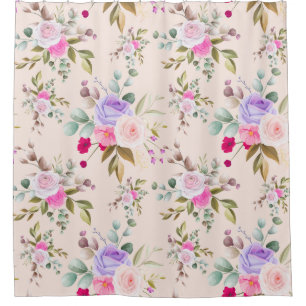 Floral Pattern Shower Curtain