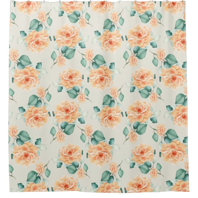 Floral Pattern Shower Curtain (Front)