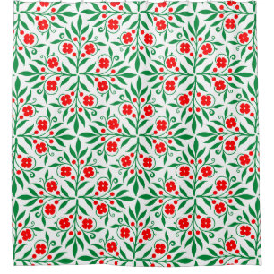 Floral pattern shower curtain