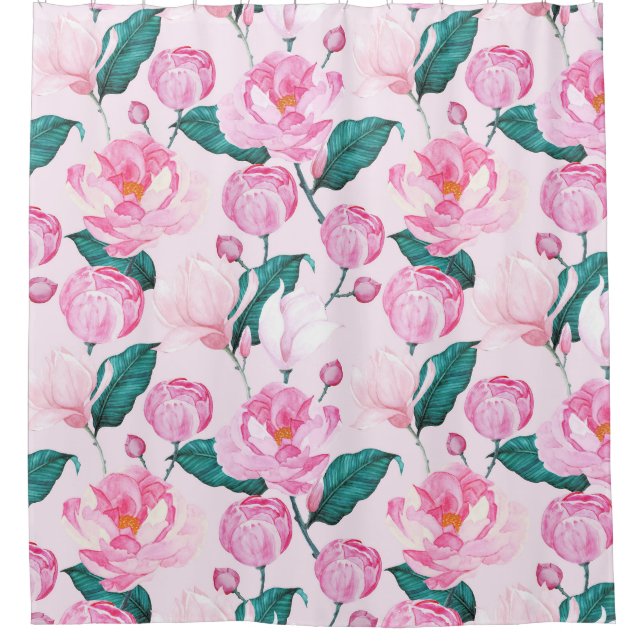 Floral Pattern Shower Curtain (Front)