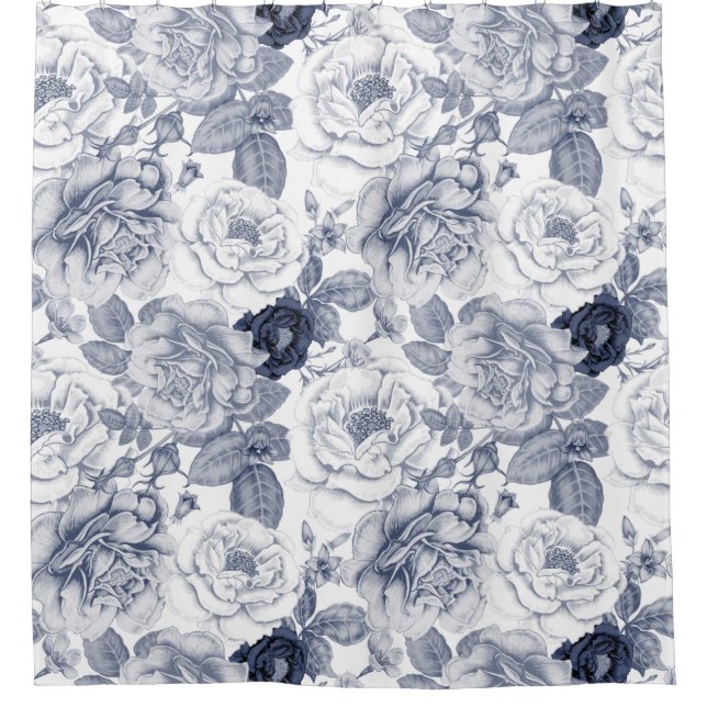 Floral Pattern Shower Curtain (Front)