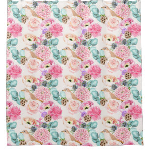 Floral pattern  shower curtain
