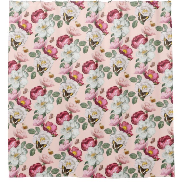 Floral Pattern Shower Curtain (Front)