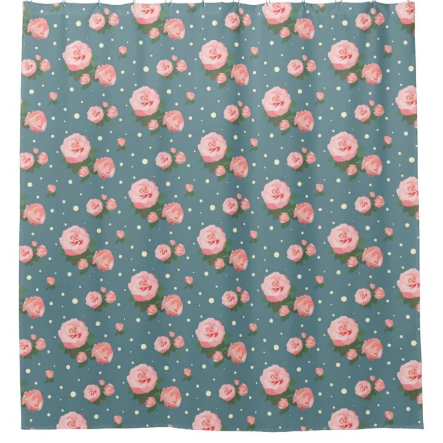 Floral pattern  shower curtain (Front)