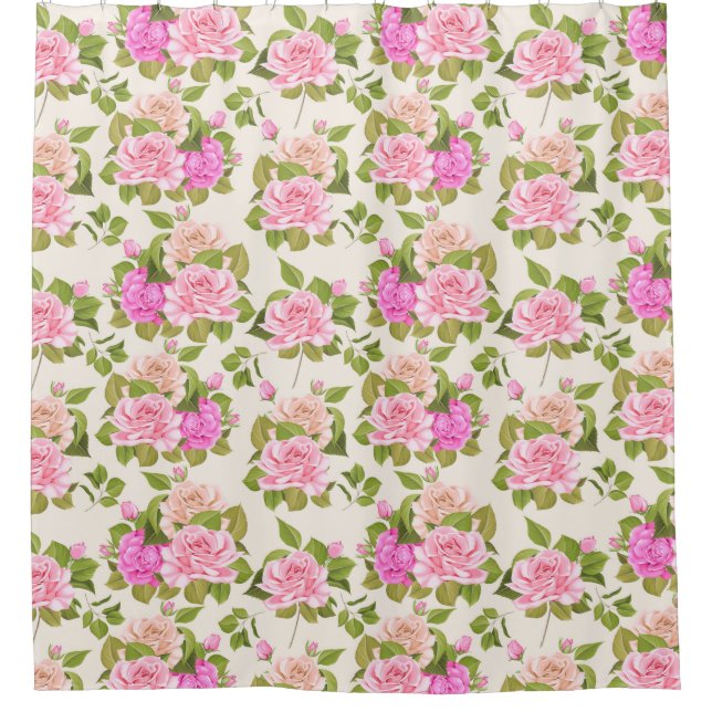 Floral Pattern Shower Curtain (Front)