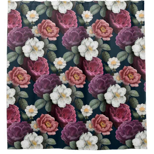 Floral Pattern Shower Curtain (Front)