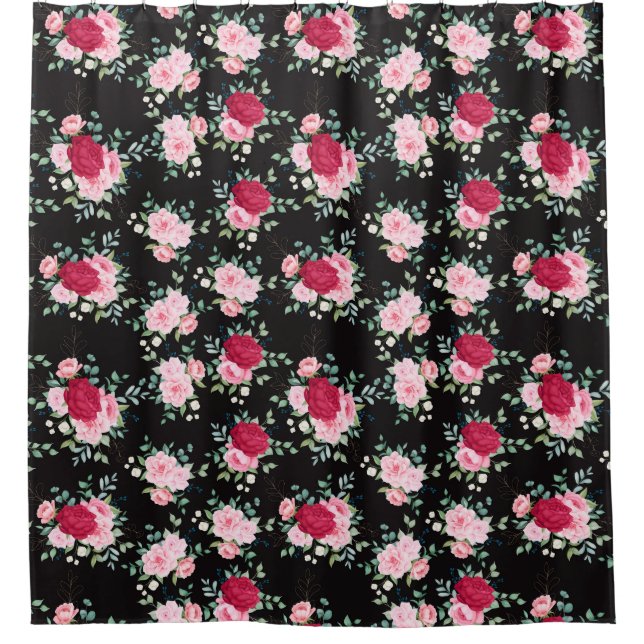 Floral Pattern Shower Curtain (Front)