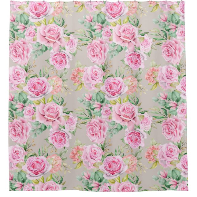 Floral pattern  shower curtain (Front)