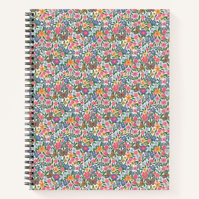 Floral Pattern Spiral Notebook (Front)