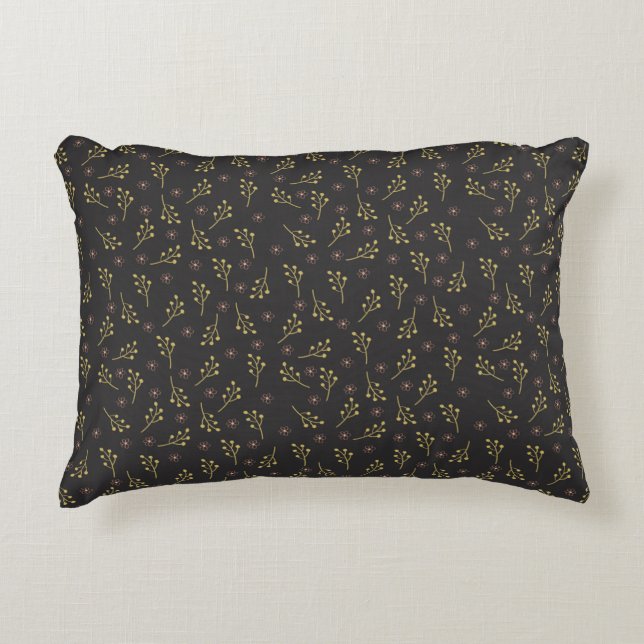 Floral pattern spring flowers decorative cushion (Front)