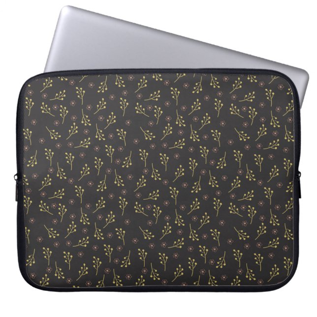 Floral pattern spring flowers laptop sleeve (Front)