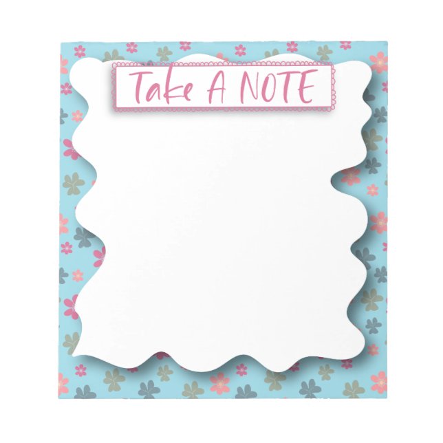 Floral Pattern Take A Note Notepad (Front)