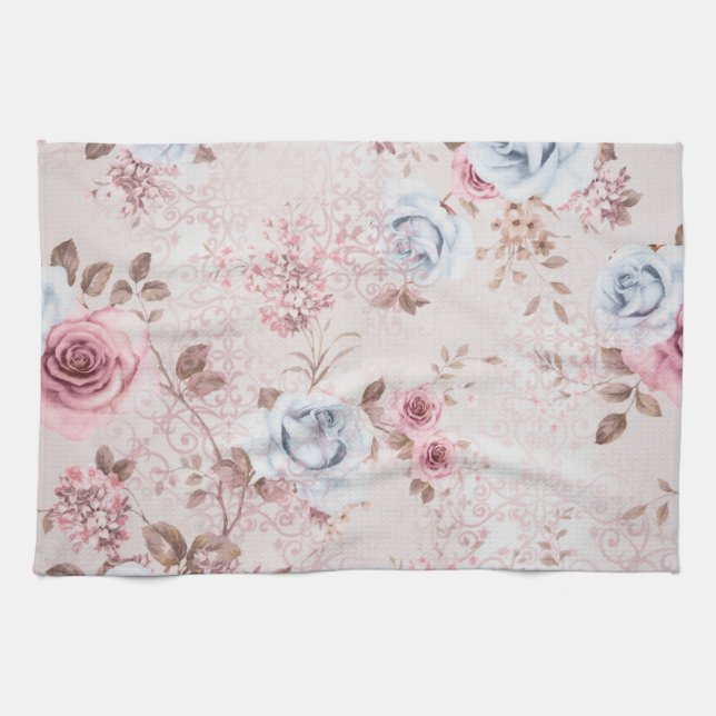 Floral pattern tea towel (Horizontal)