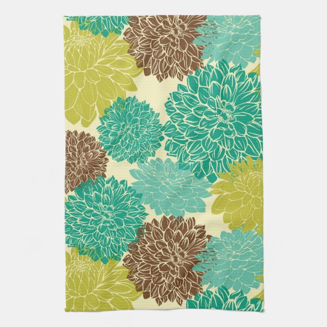 Floral Pattern Tea Towel (Vertical)