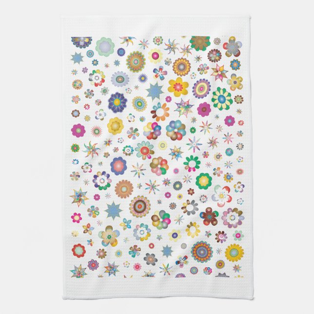 Floral Pattern Tea Towel (Vertical)