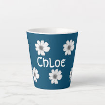 Floral pattern Teal Blue custom name