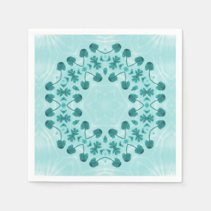 Floral Pattern, Teal Blue Napkin