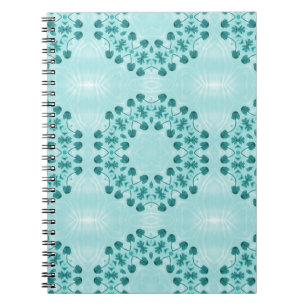Floral Pattern, Teal Blue Notebook