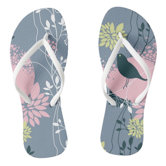 Floral Pattern Thongs (Footbed)