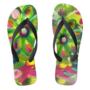floral pattern thongs