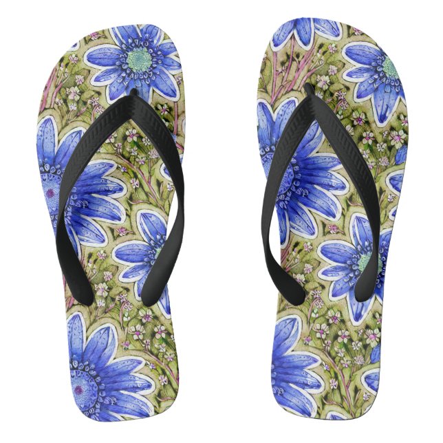 Floral Pattern   Thongs (Footbed)