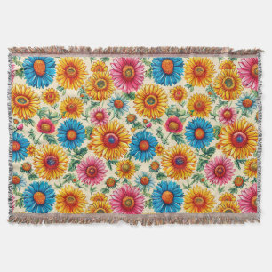 Floral pattern throw blanket