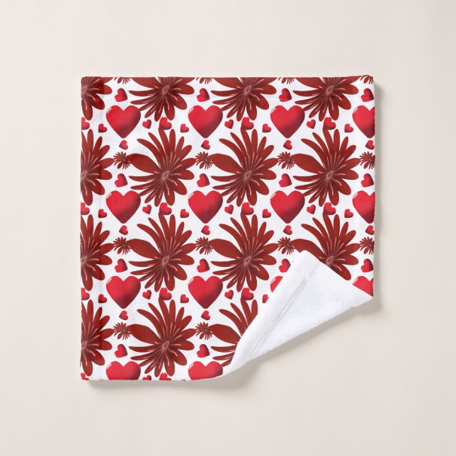 Floral pattern  throw blanket wash cloth (Wash Cloth)