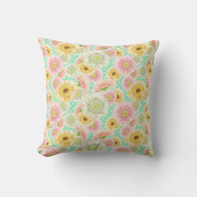Floral Pattern Throw Pillow (Front)
