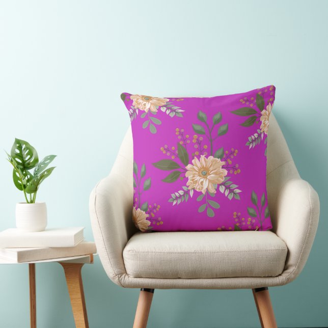 Floral Pattern - Throw Pillow (Chair)