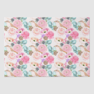 Floral pattern tissue paper