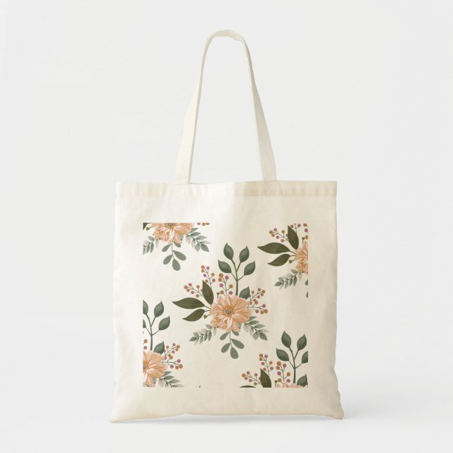 Floral Pattern Tote Bag (Front)