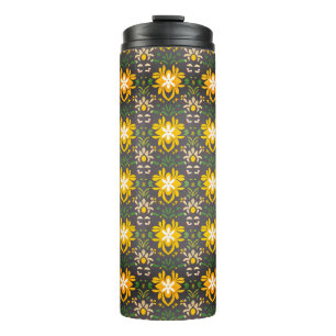 Floral pattern travelling Thermal tumbler