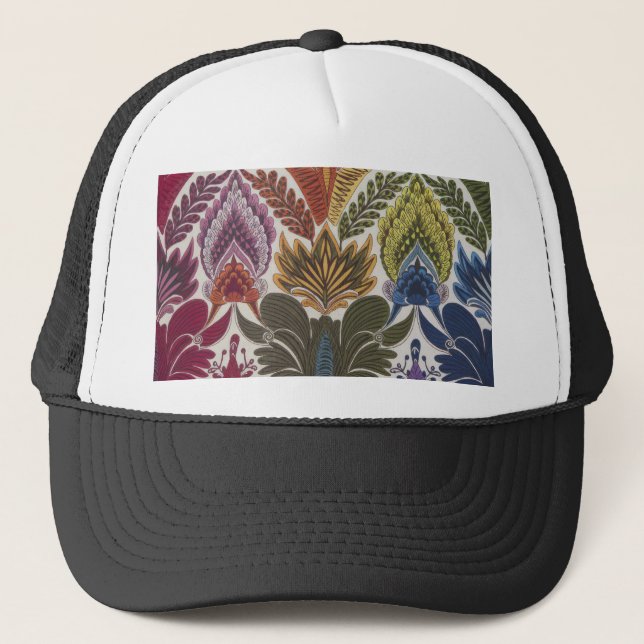 Floral pattern trucker hat (Front)