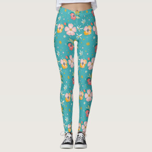 Floral pattern using pastel colours leggings